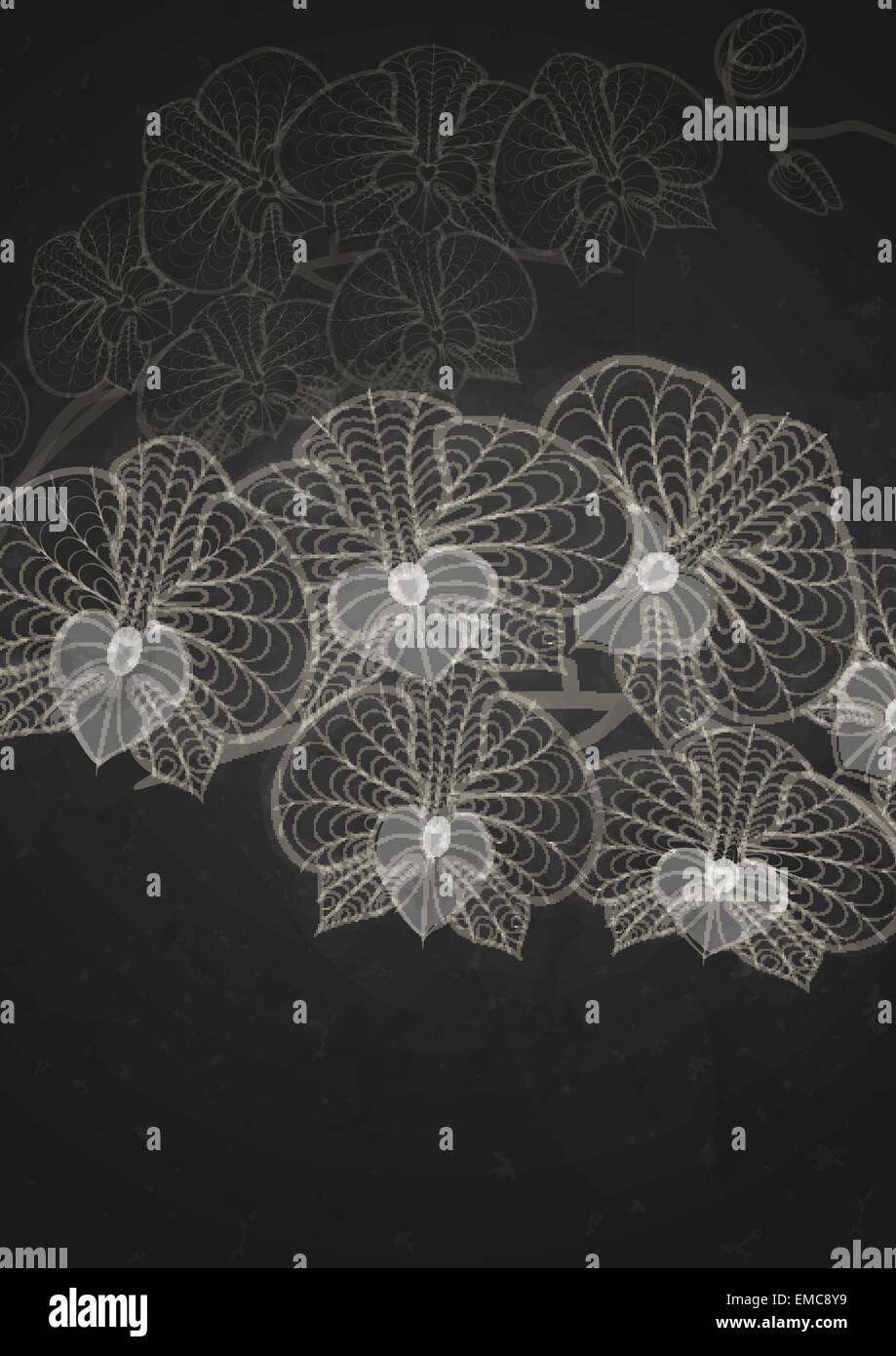 Dessin stylisé avec la craie sur tableau noir. Illustration de Vecteur