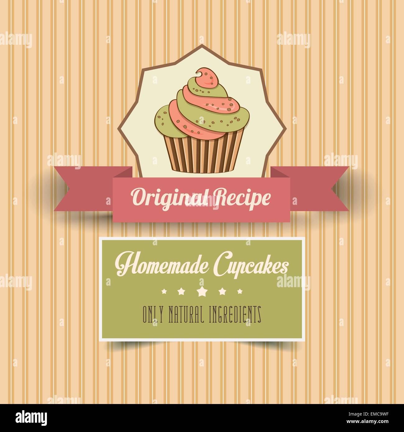 Vintage poster cupcakes fait maison Illustration de Vecteur