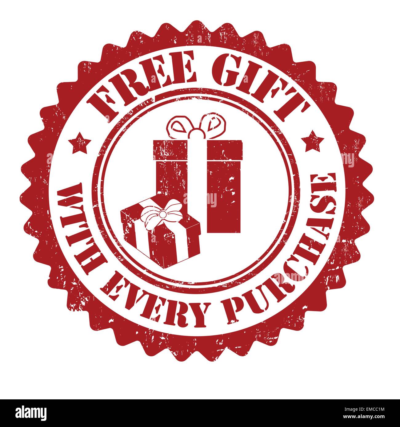 Cadeau gratuit avec chaque achat stamp Illustration de Vecteur