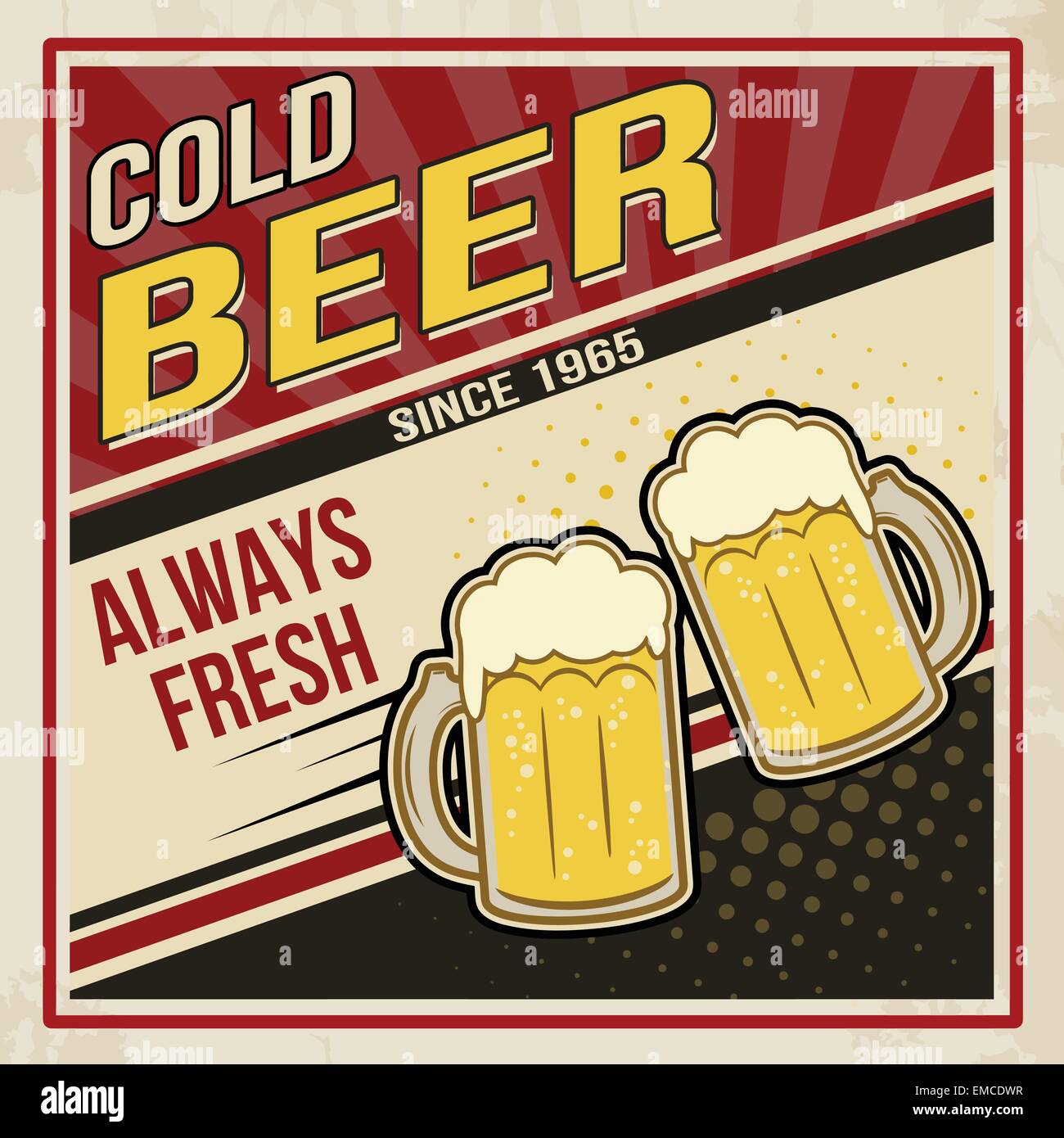 Bière rétro poster vector Illustration de Vecteur