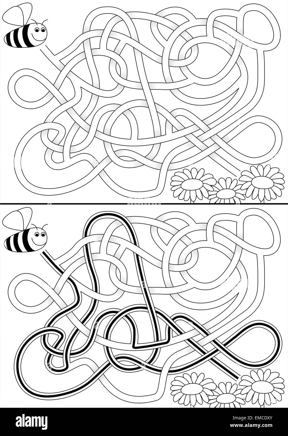 Labyrinthe des abeilles Illustration de Vecteur