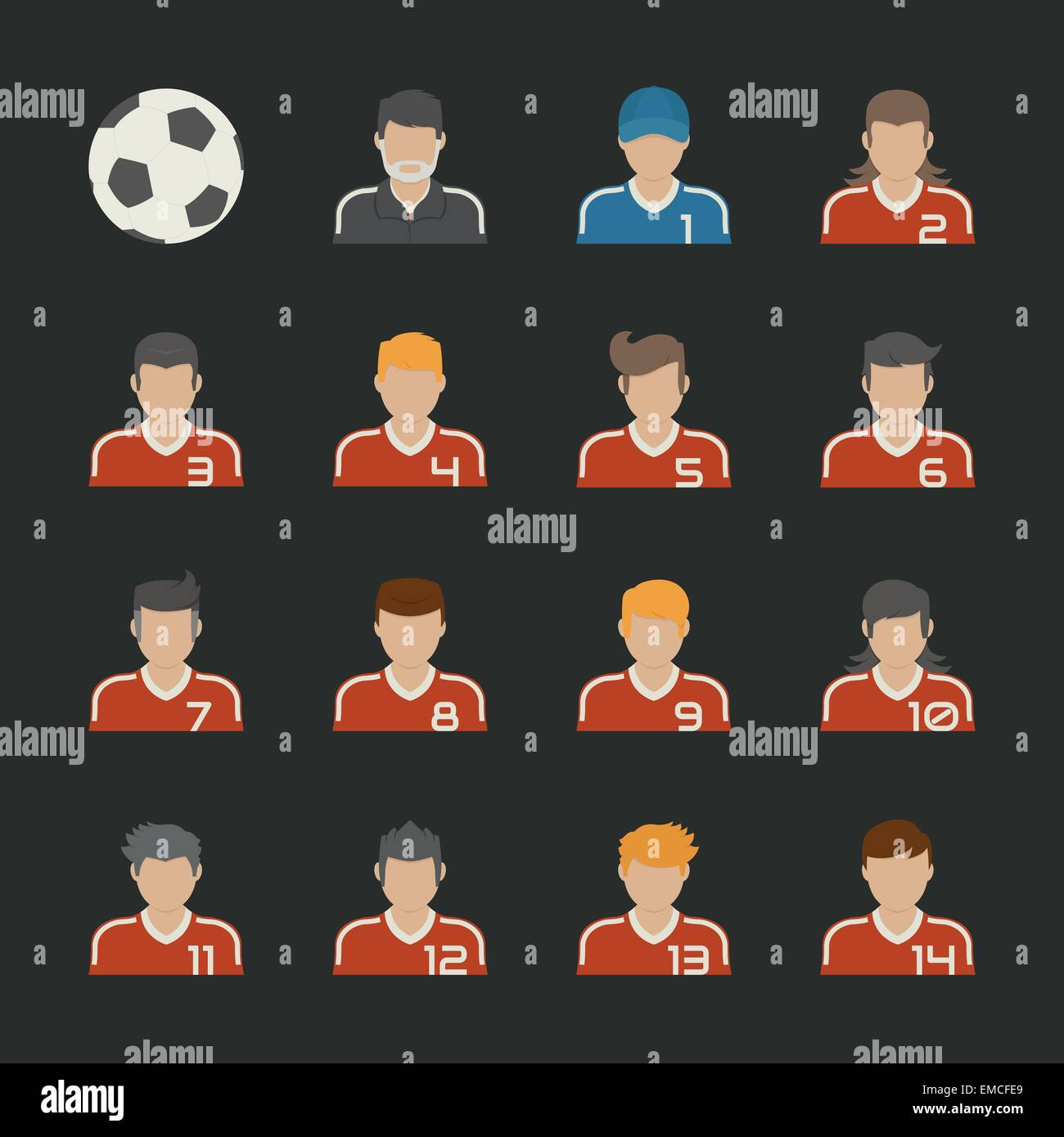 Sport football icons set Illustration de Vecteur