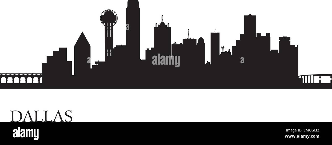 Dallas city skyline silhouette background Illustration de Vecteur