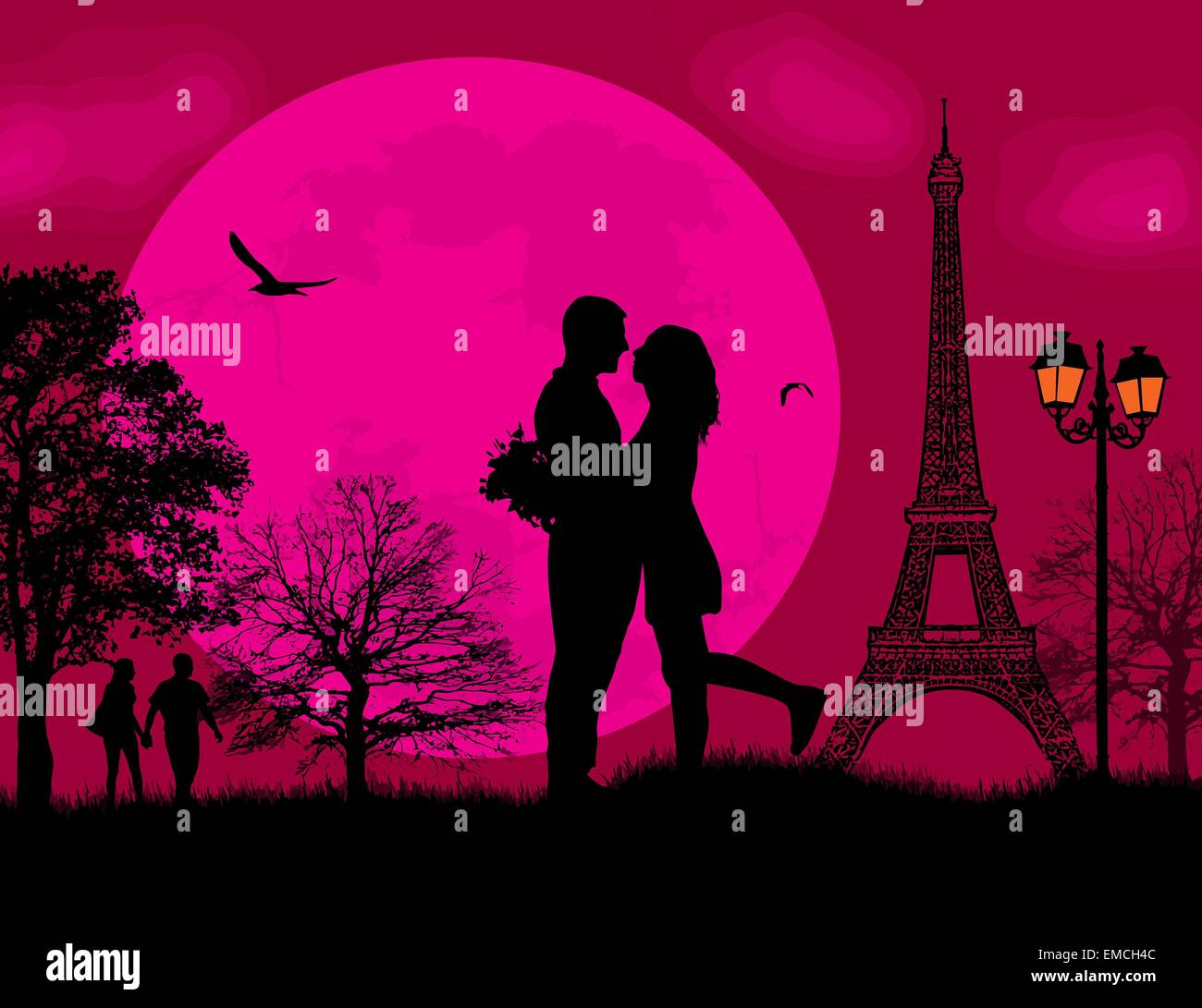 Amoureux de Paris Illustration de Vecteur