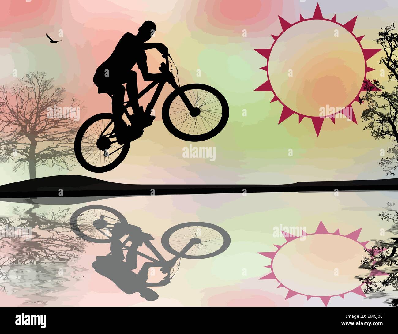 Cycliste de BMX Illustration de Vecteur