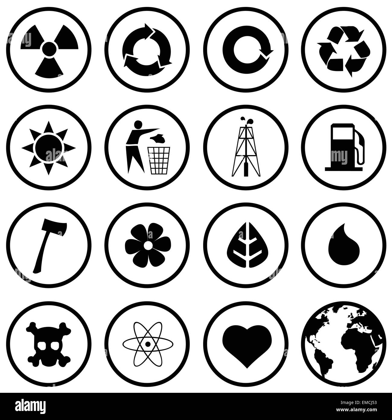 Les icônes de l'environnement Illustration de Vecteur