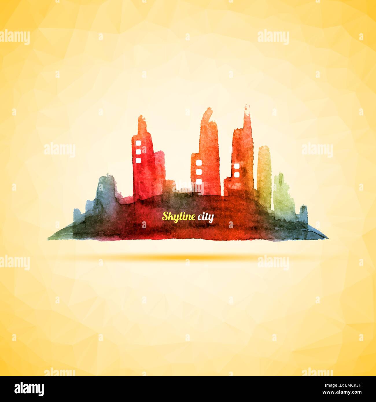 Colorful Abstract City Skyline Vector Illustration de Vecteur