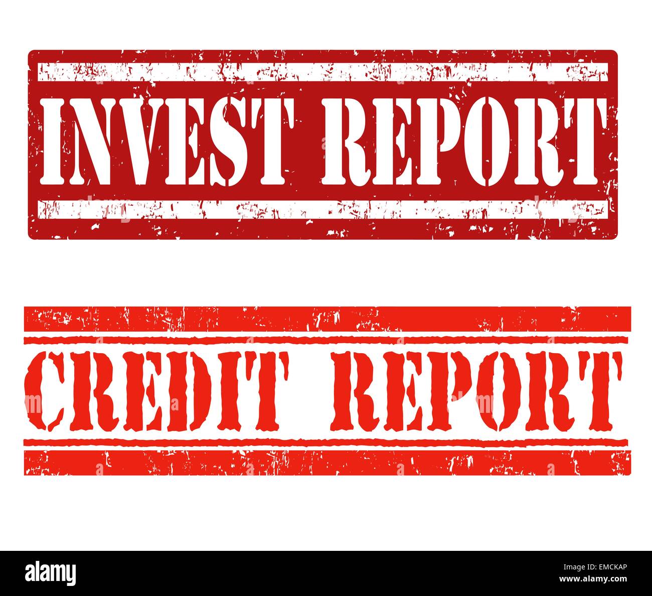 Investir rapport et rapport de crédit stamps Illustration de Vecteur