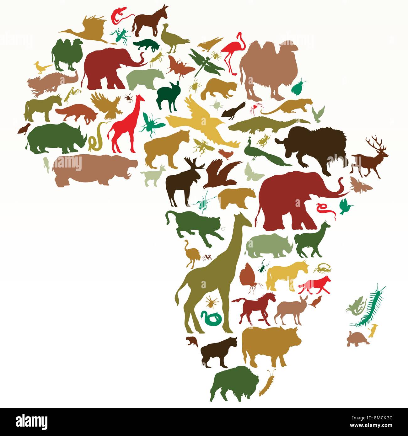 Les animaux de l'Afrique Illustration de Vecteur