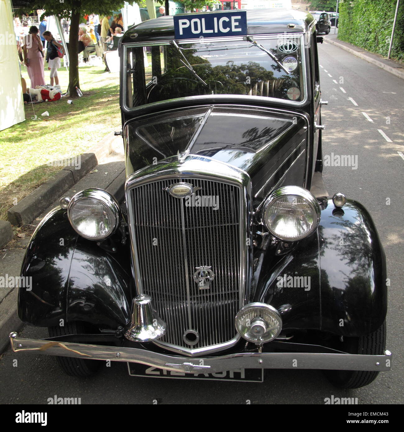 1932 Wolseley classic voiture de police stationné à Chingford, Londres Banque D'Images