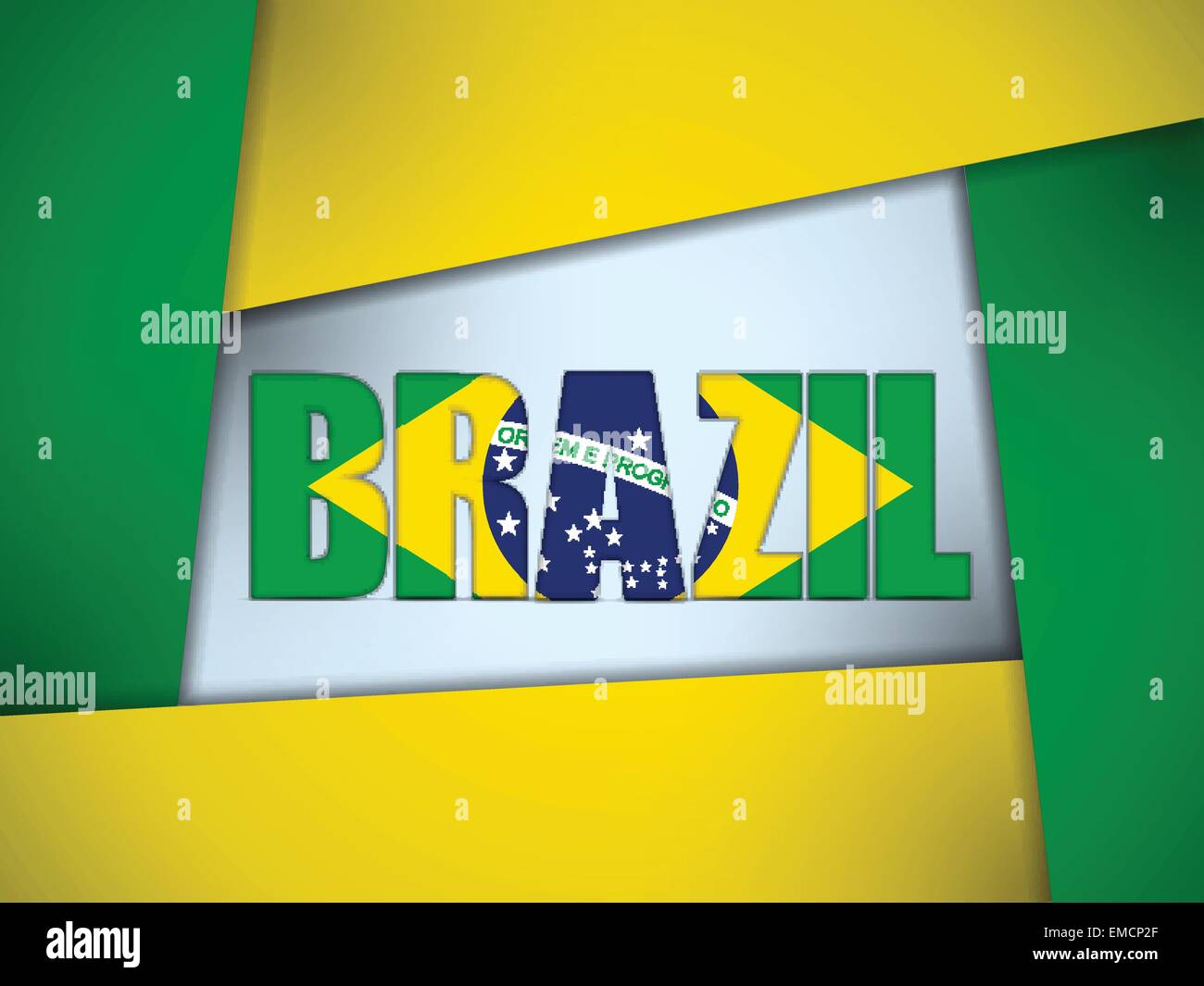 Brésil 2014 Lettres avec drapeau brésilien Illustration de Vecteur