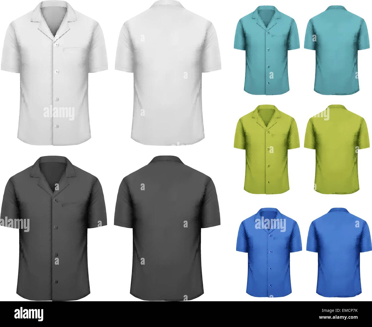 Ensemble de couleur blanc et noir et vêtements de travail. Vector Illustration de Vecteur