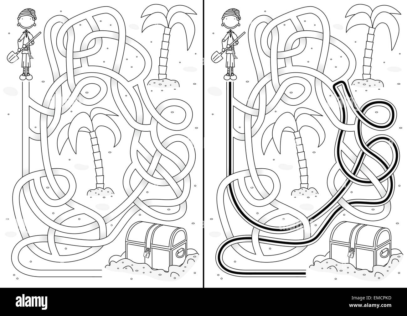 Labyrinthe de pirate Illustration de Vecteur