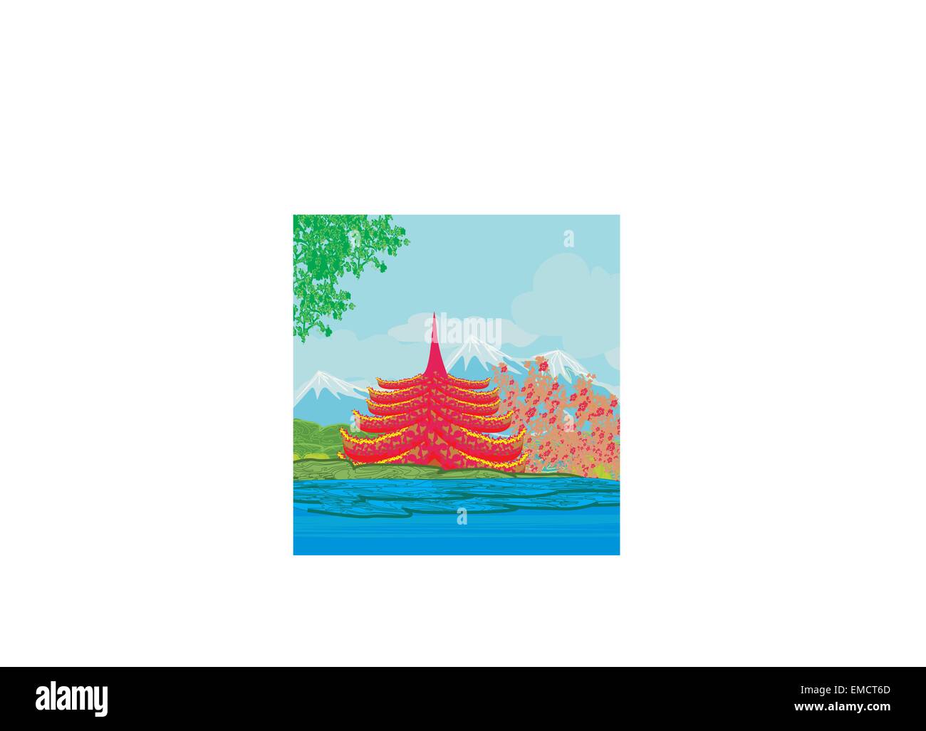 Paysage magnifique au Japon Illustration de Vecteur