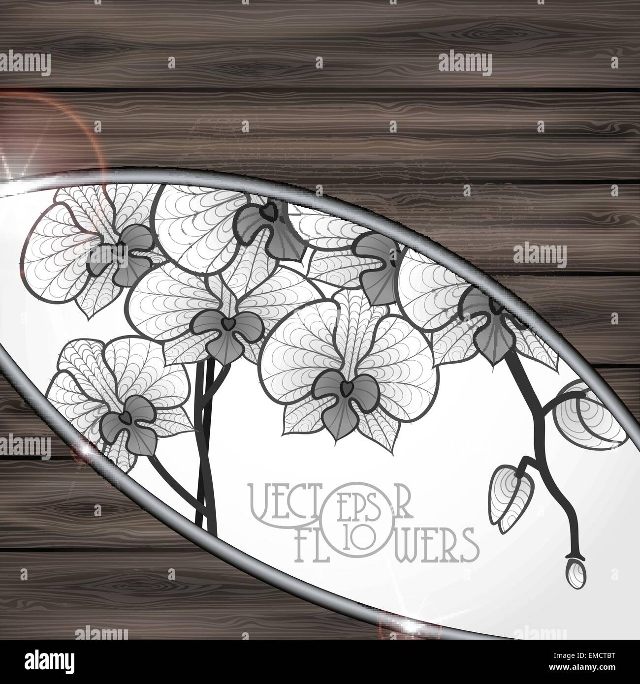 Dessin à la main orchidée, fleur. Illustration de Vecteur