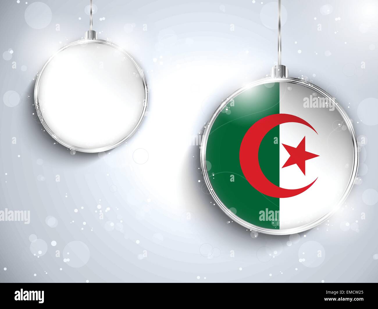 Joyeux Noël Silver Ball avec drapeau Algérie Illustration de Vecteur