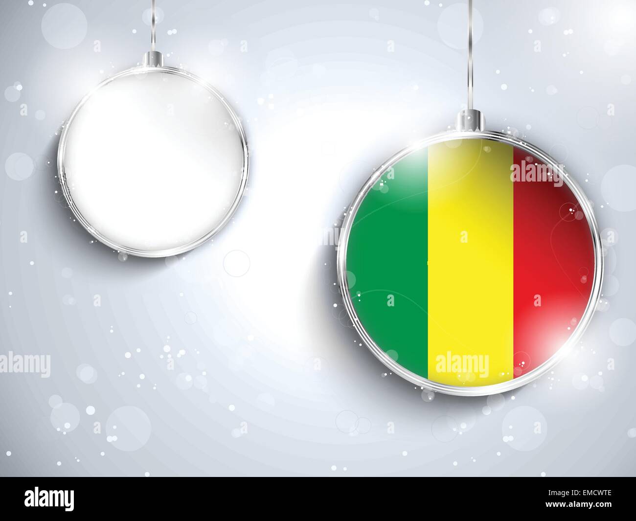 Joyeux Noël Silver Ball avec drapeau Mali Illustration de Vecteur