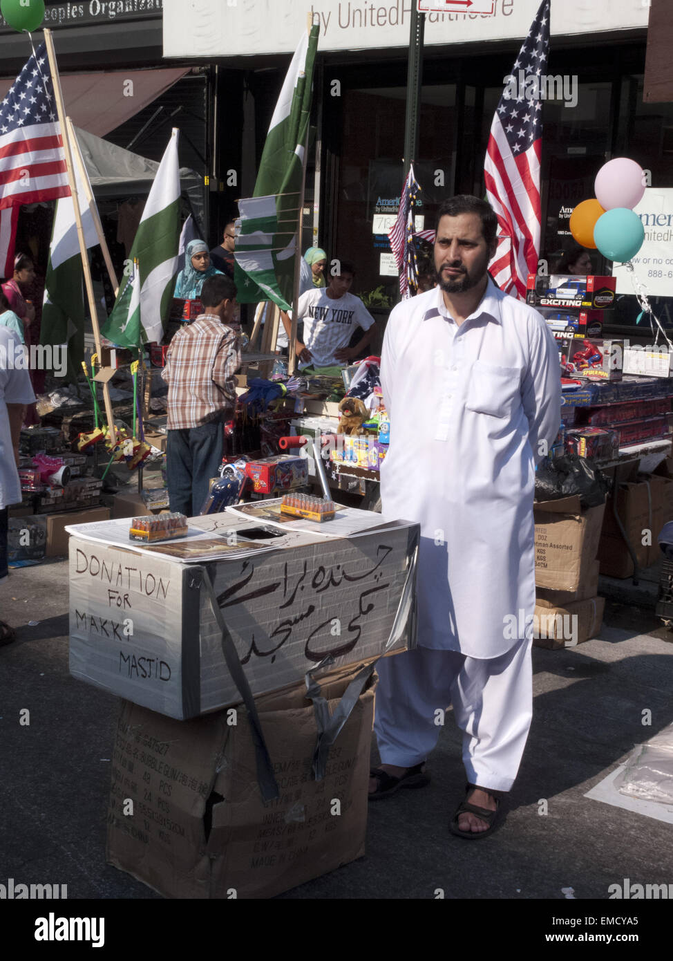 Festival de rue le jour de l'indépendance du Pakistan et justes dans 'Little Pakistan' dans la section de Midwood Brooklyn, NY, 2010. Banque D'Images