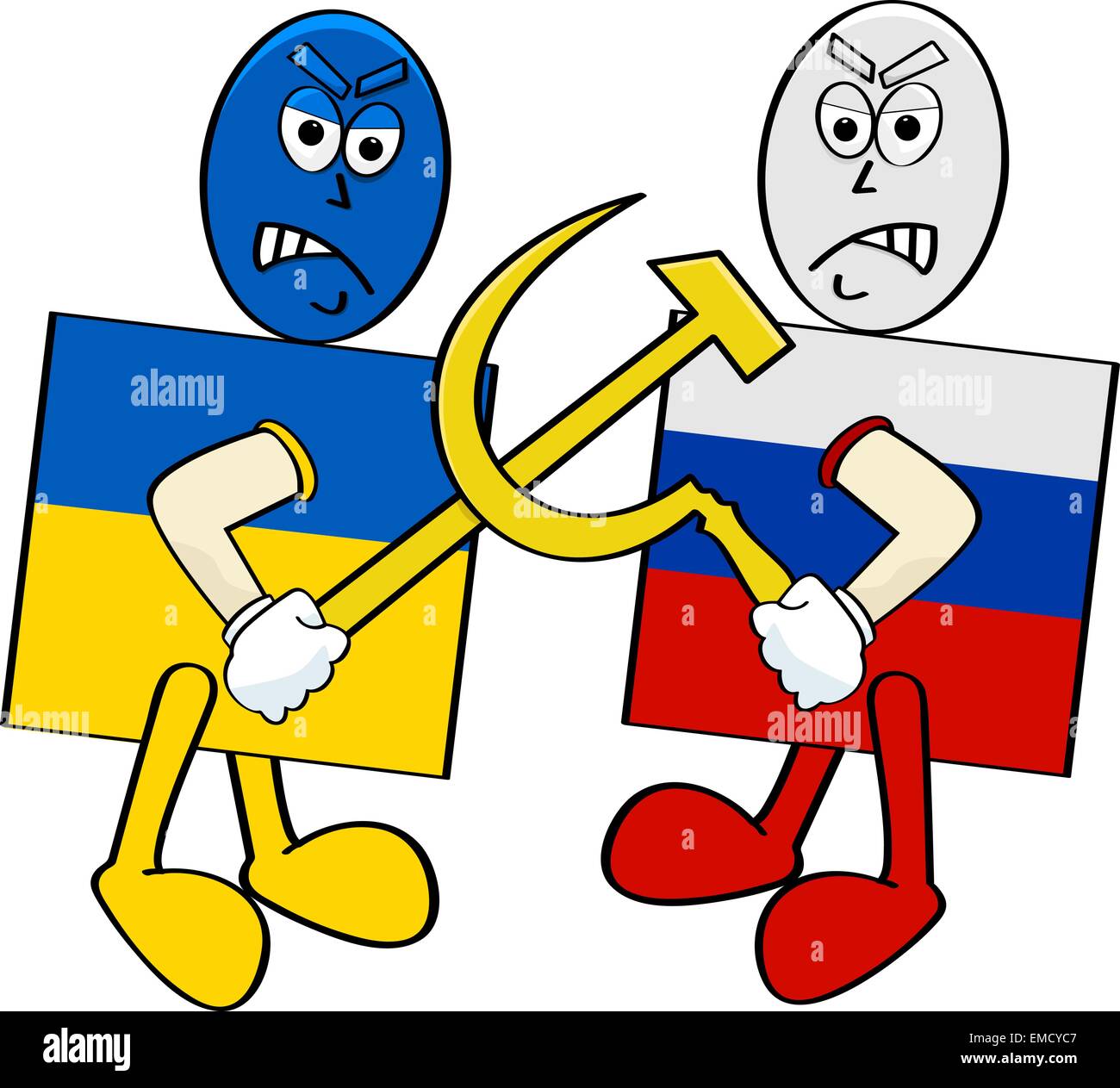 L'Ukraine contre la Russie Illustration de Vecteur