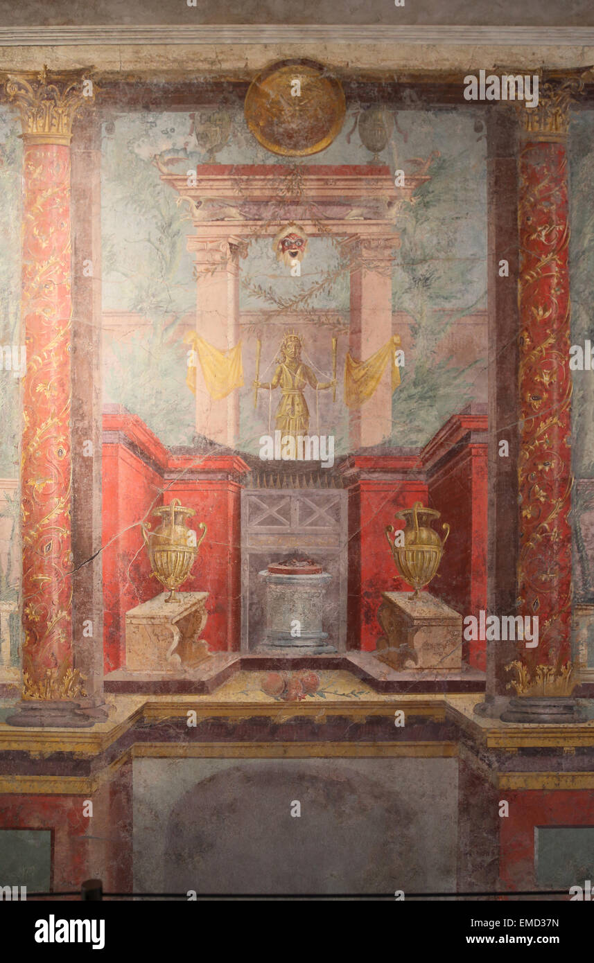 La peinture murale romaine. La fin républicains, ca. 50-40 BC. Style 2ndd.Villa de P. Fannius Synistor à Boscoreale, Italie. Banque D'Images