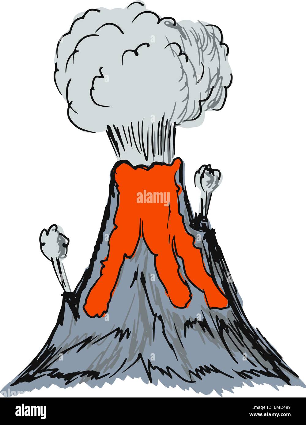 Éruption du volcan Illustration de Vecteur