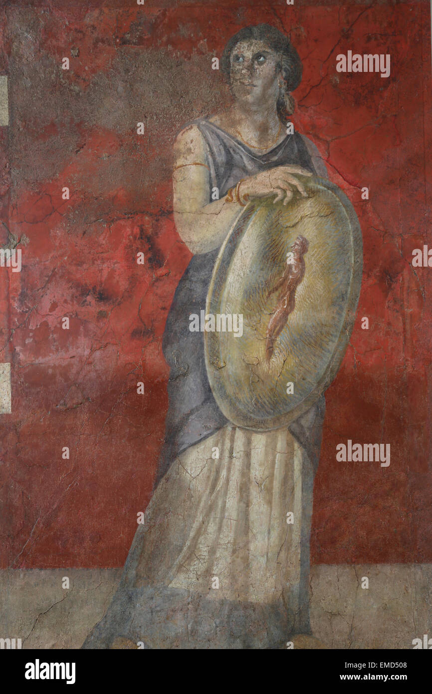 Peinture murale d'une salle de réception. Roman. La fin républicains, 50-40 av. Villa de P. Fannius Synistor à Boscareale, Italie. Banque D'Images