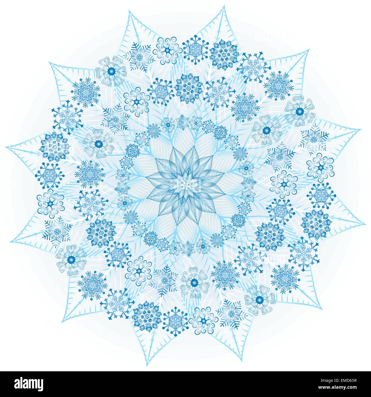 Big Blue snowflake rougeoyant Illustration de Vecteur