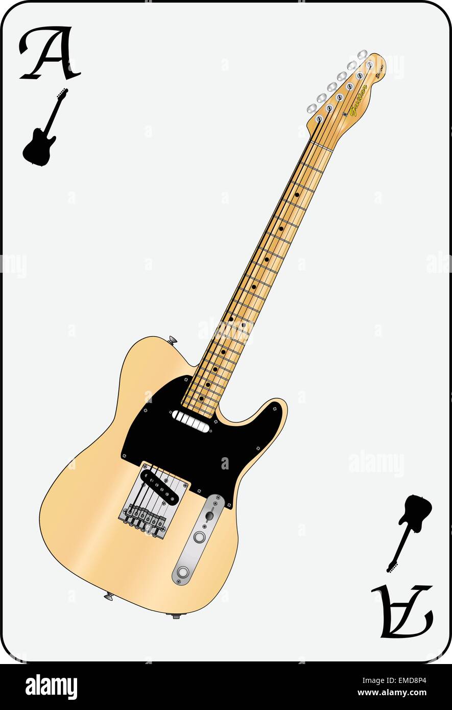 Carte à jouer de la guitare électrique Illustration de Vecteur