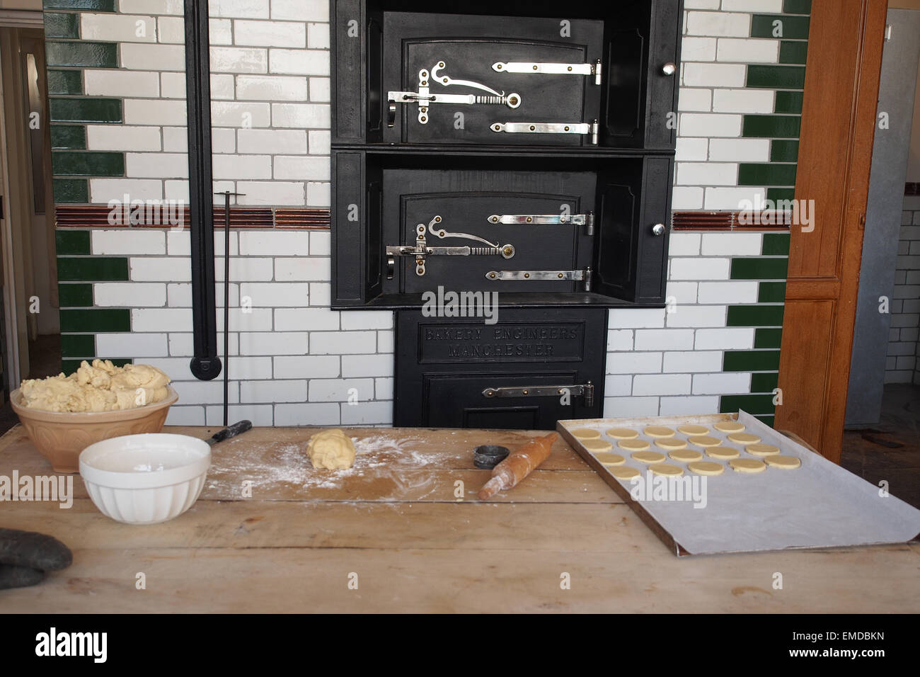 Les fours à cuisson dans la cuisine du Musée en plein air Beamish Co. Durham, Angleterre. Banque D'Images