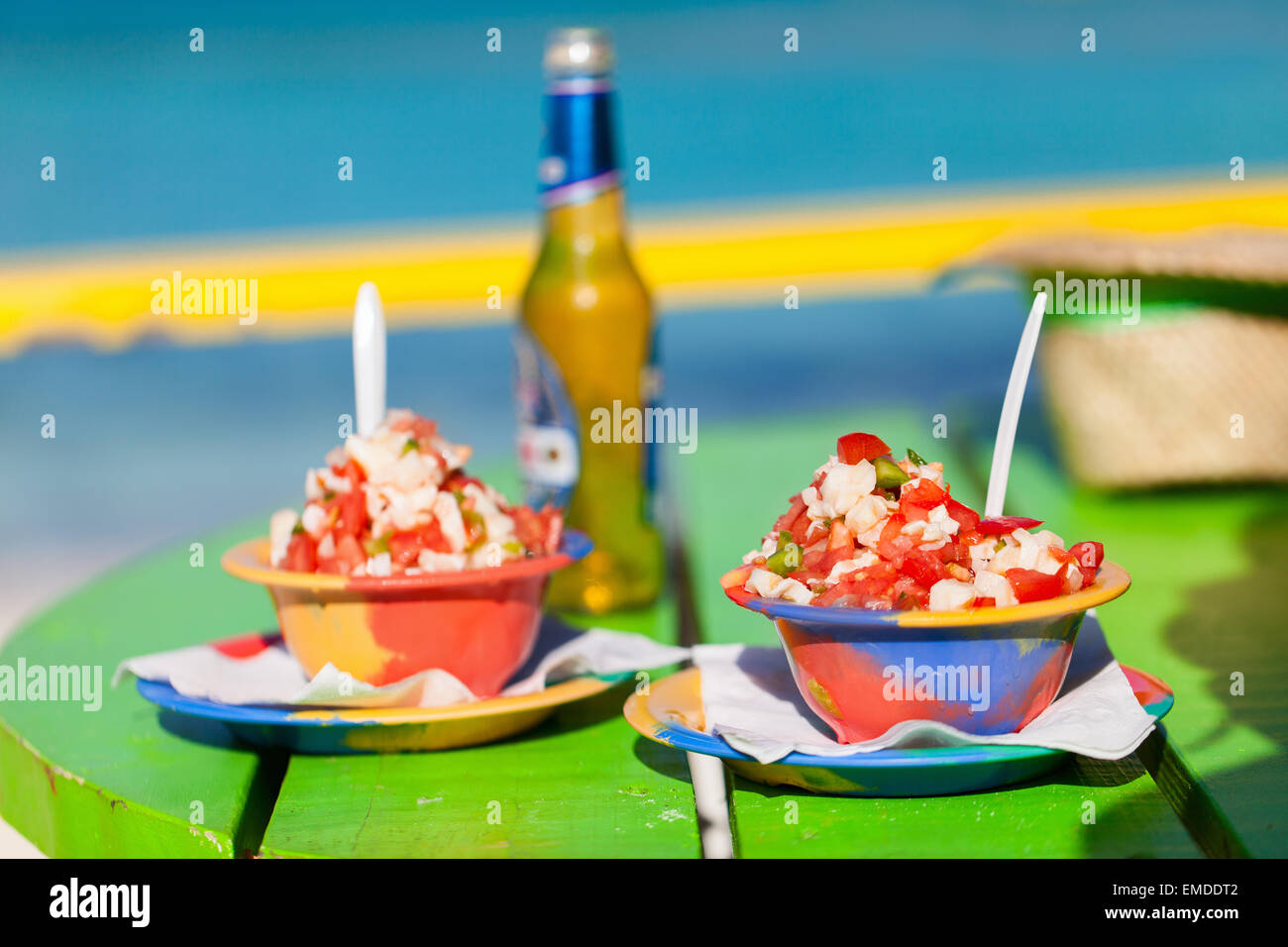 Salade de conque des Bahamas à la maison familiale sur l'hiver Banque D'Images