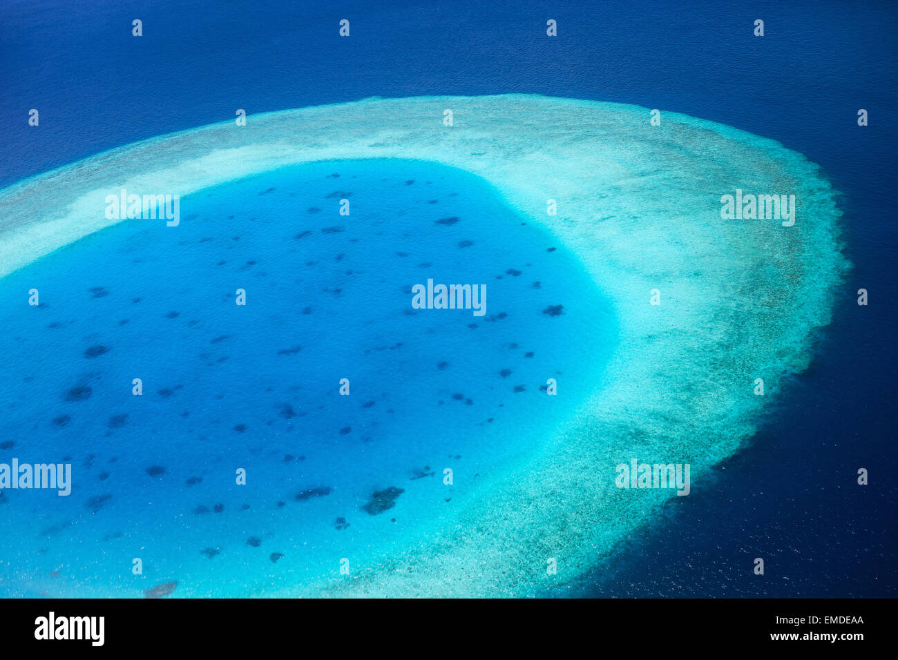 Vue aérienne de l'atoll des Maldives Banque D'Images