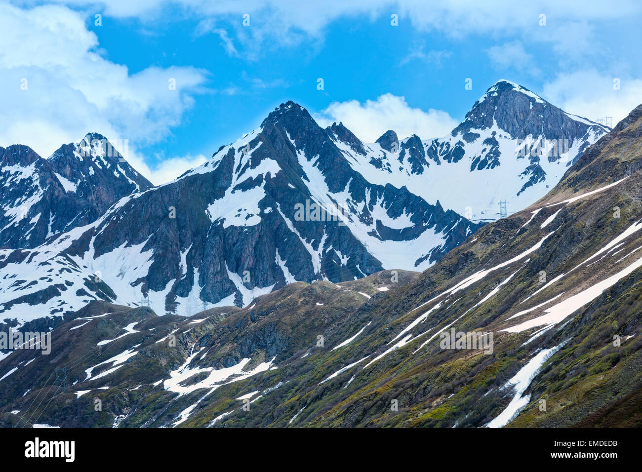 Passo del San Gottardo ou St Col du Gotthard paysage estival.(Suisse). Banque D'Images