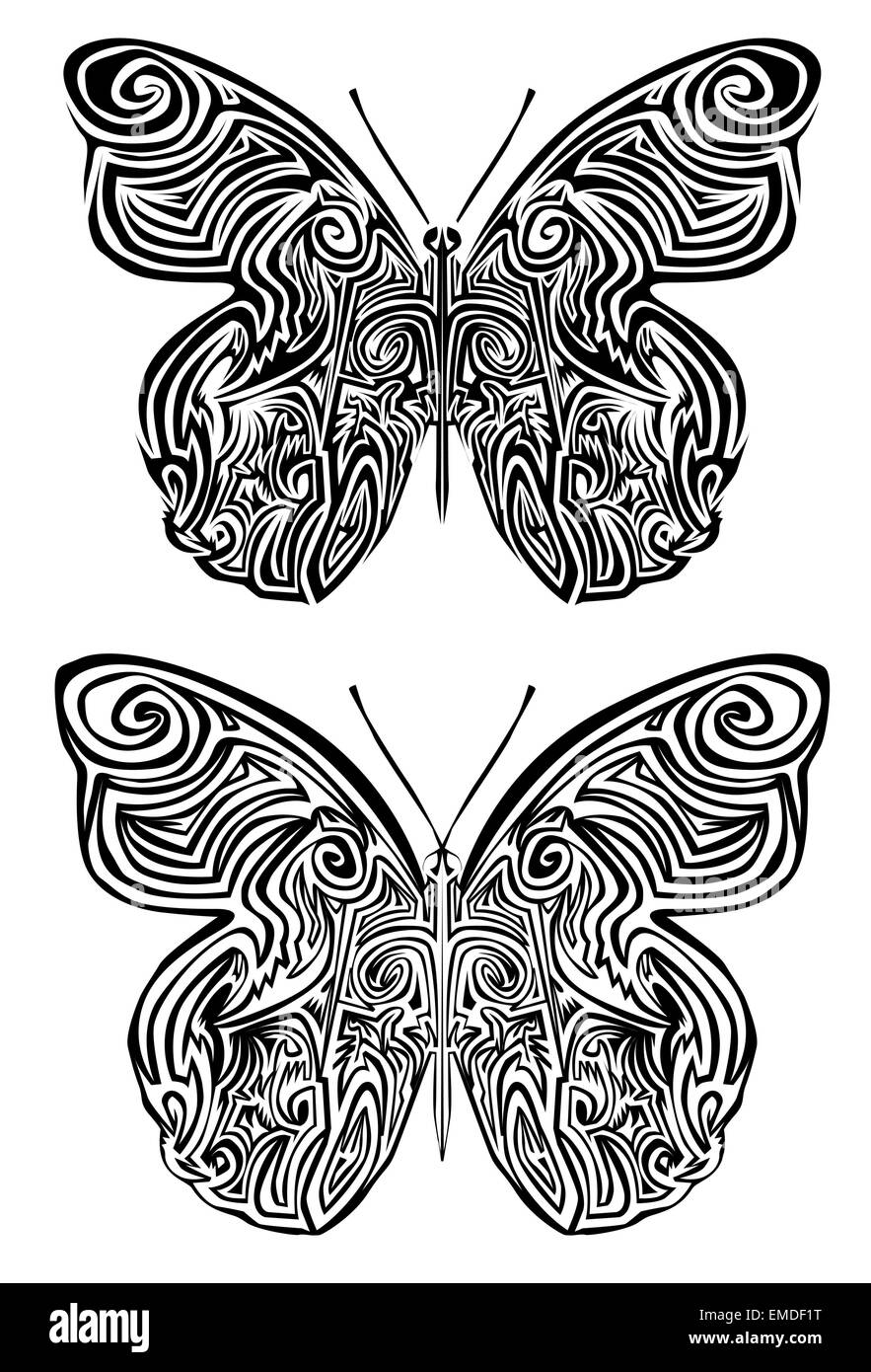 Tatouage papillon Illustration de Vecteur