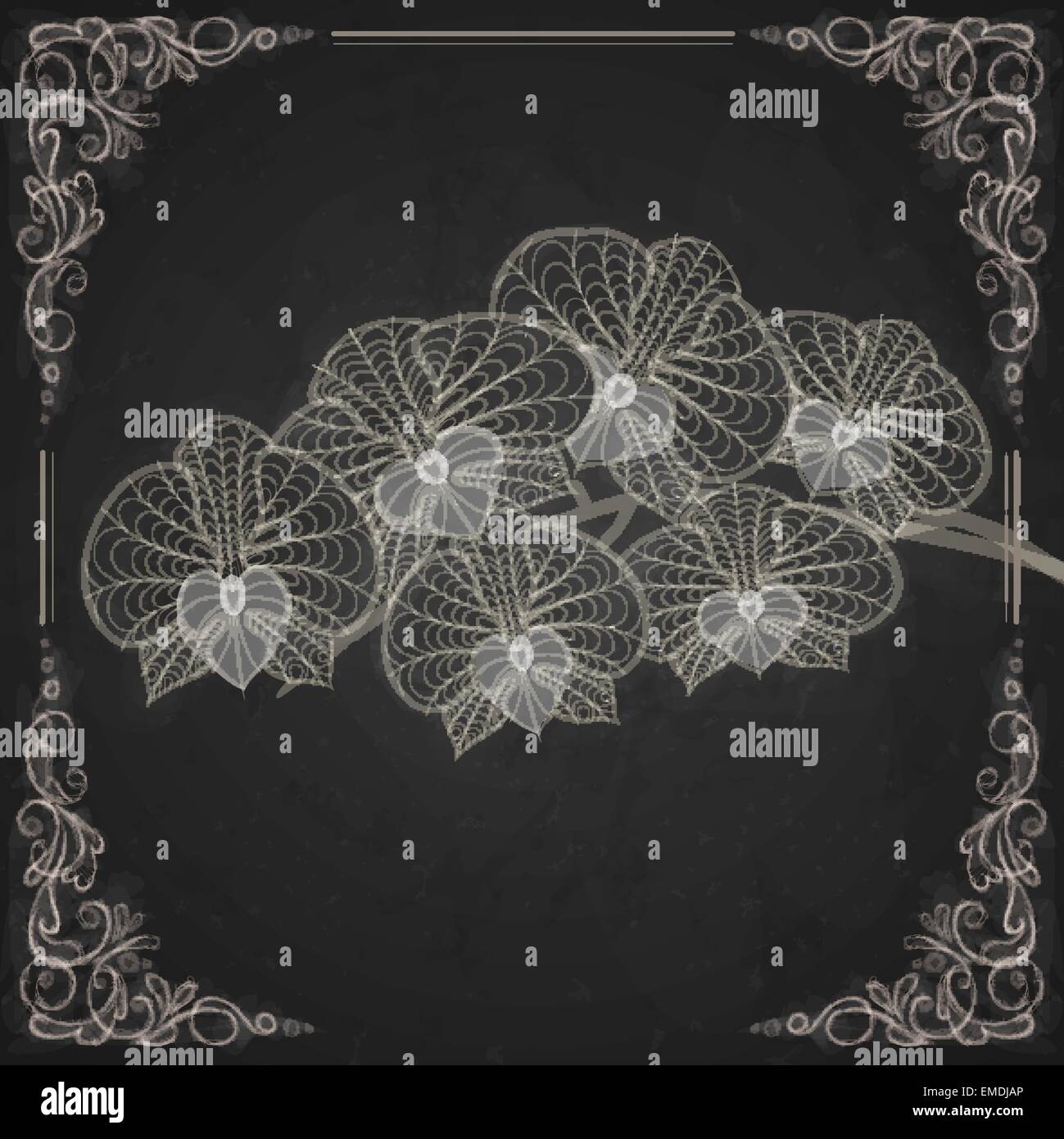 Dessin stylisé avec la craie sur tableau noir. Illustration de Vecteur