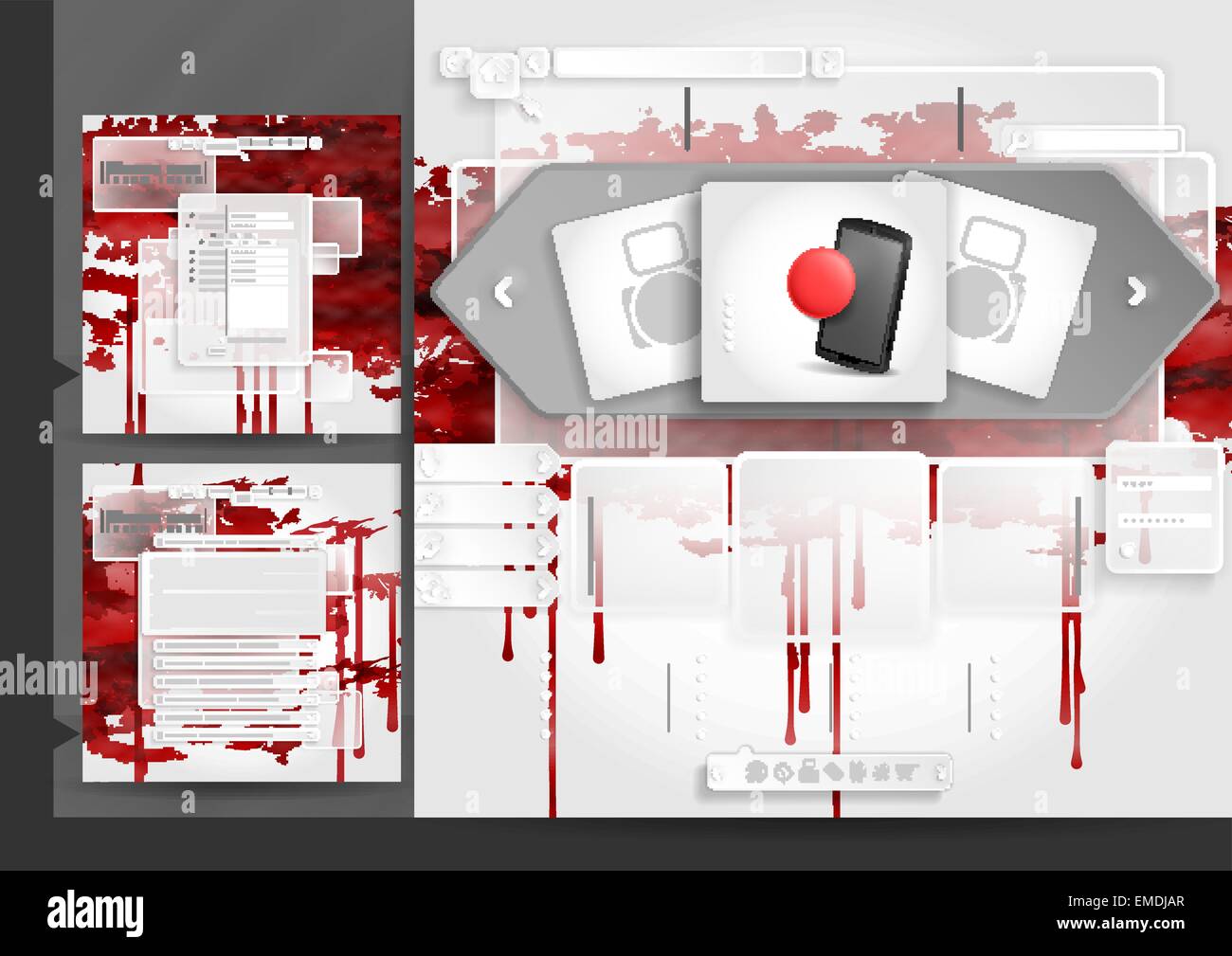 Modèle de conception de site web des éléments de menu Illustration de Vecteur