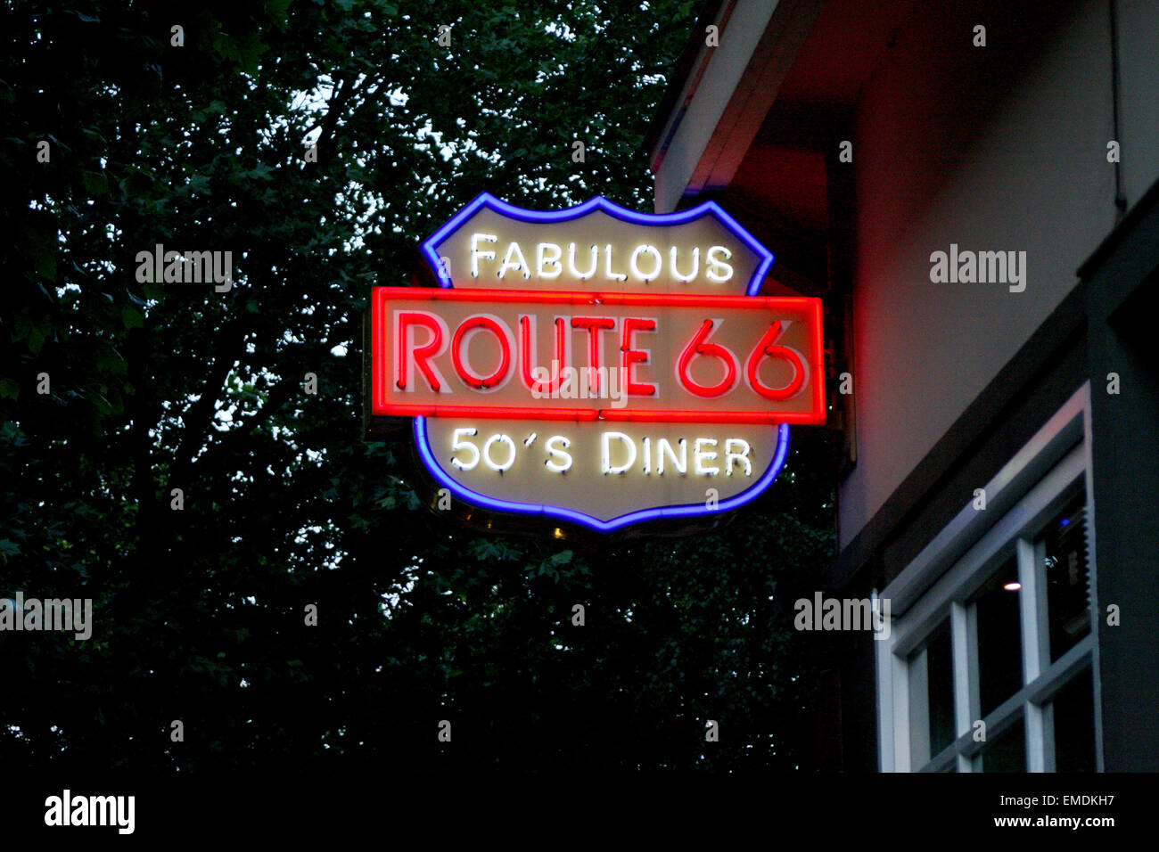 Enseigne au néon Route 66 Banque D'Images