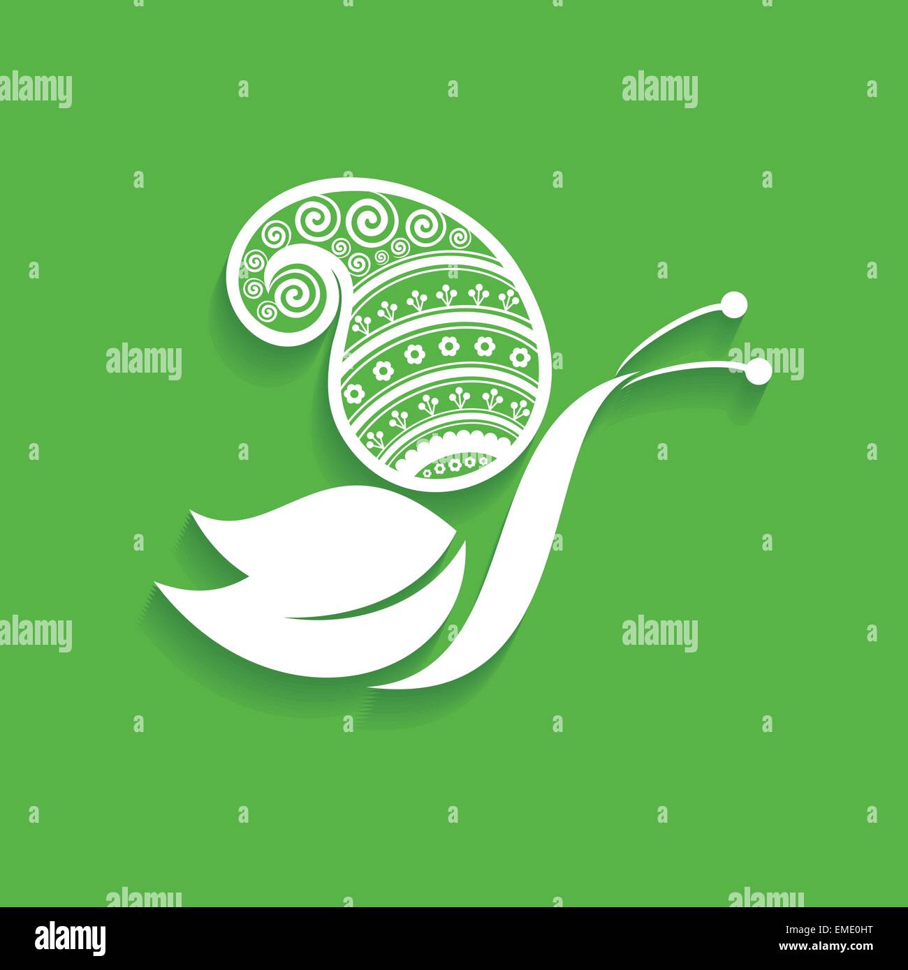 Papillon décoratif vert Illustration de Vecteur