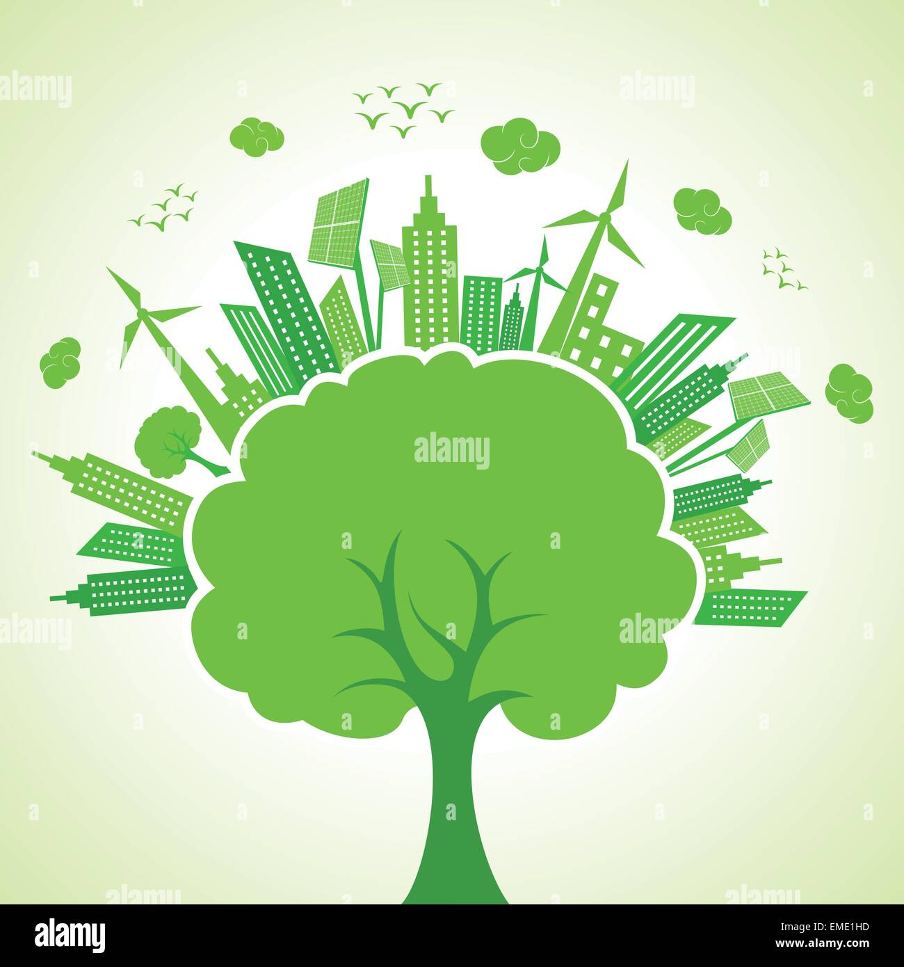 Illustration de l'ecology concept- sauver la nature Illustration de Vecteur