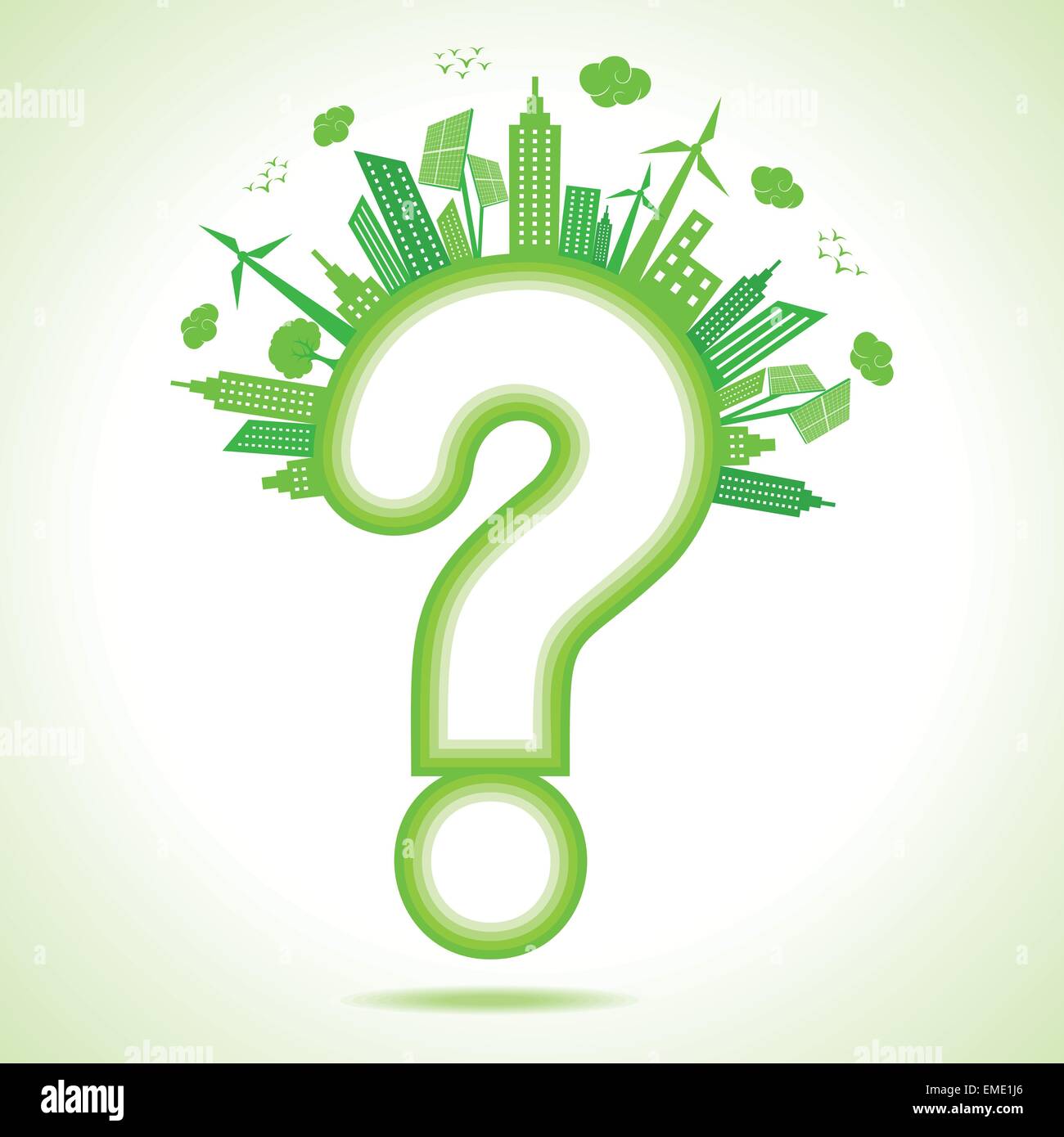 Illustration du concept de l'écologie avec point d'interrogation- sauver la nature Illustration de Vecteur