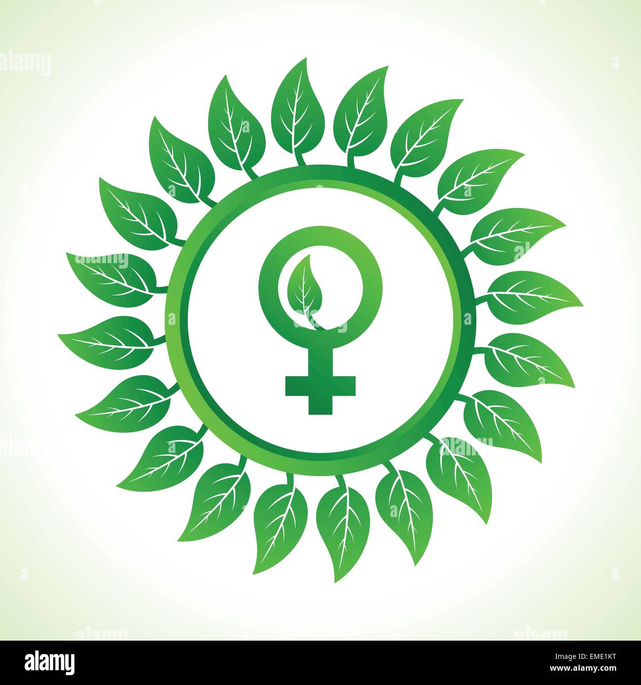 Eco symbole féminin à l'intérieur du tissu de fond vecteur stock Illustration de Vecteur