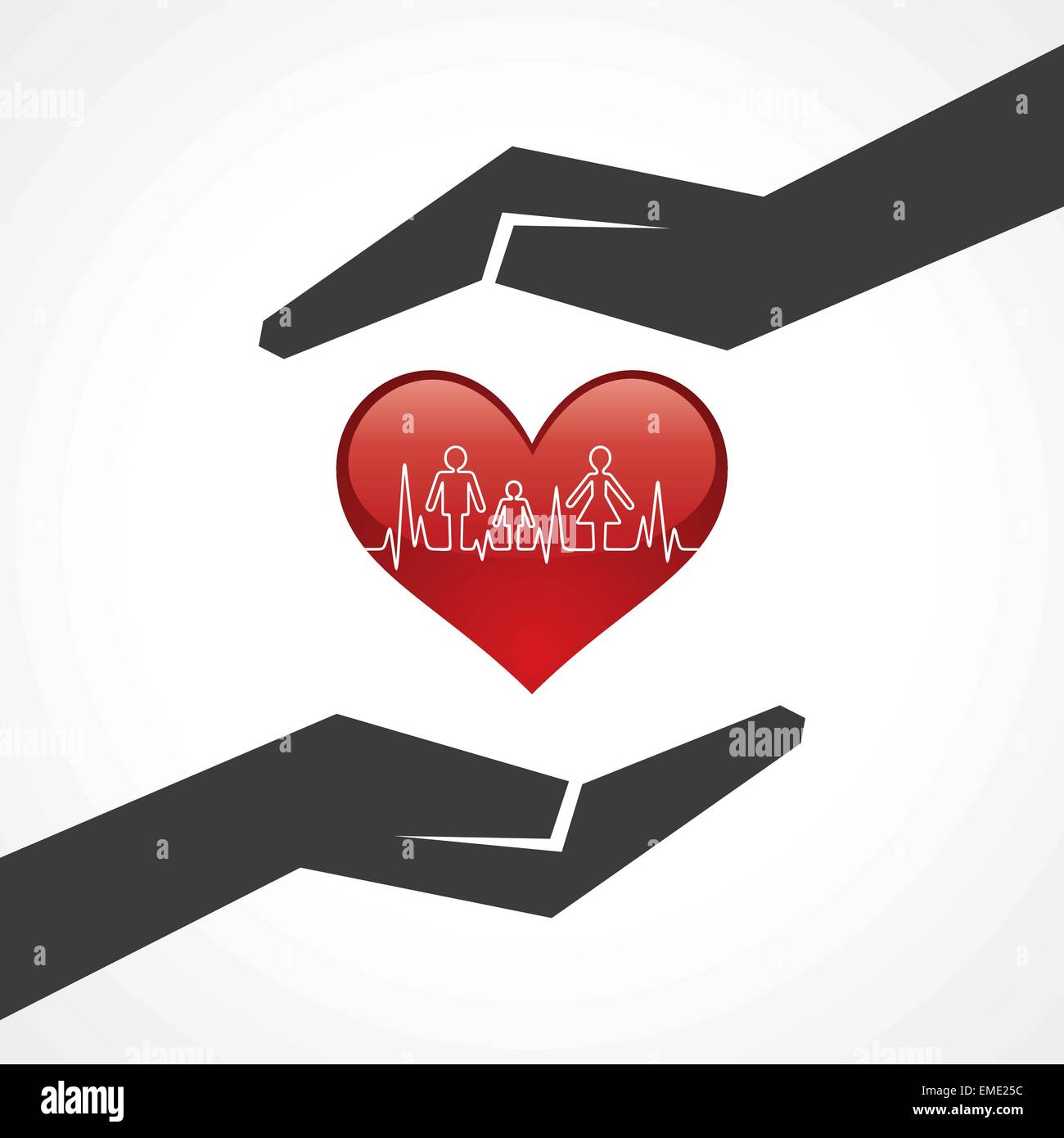 Illustration du concept de pulsation avec coeur sauvegarder Illustration de Vecteur