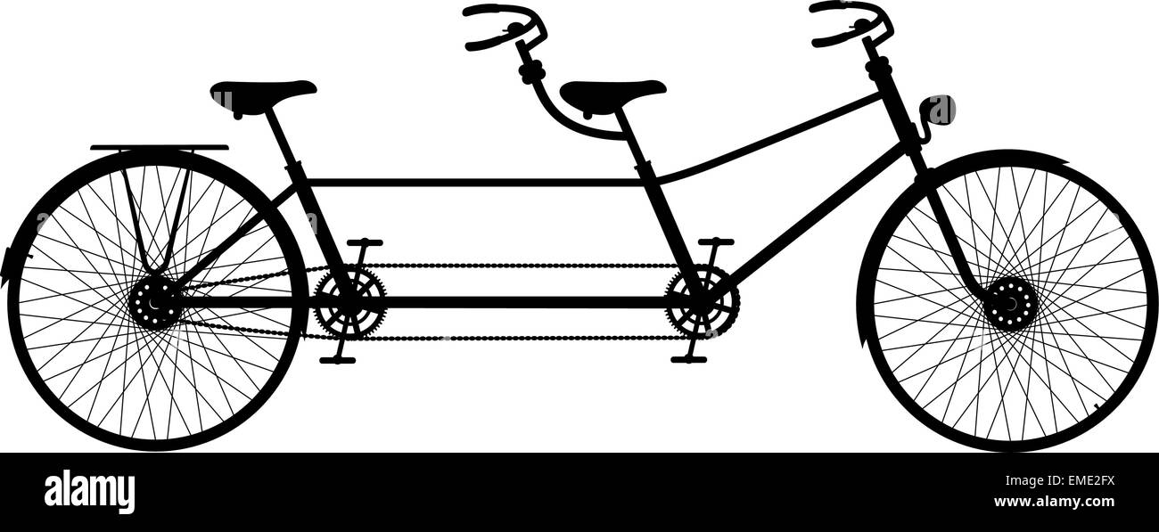 Retro tandem Illustration de Vecteur