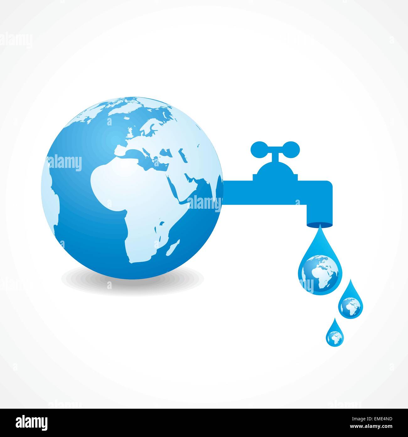 Concept d'économiser de l'eau avec la terre stock vector Illustration de Vecteur