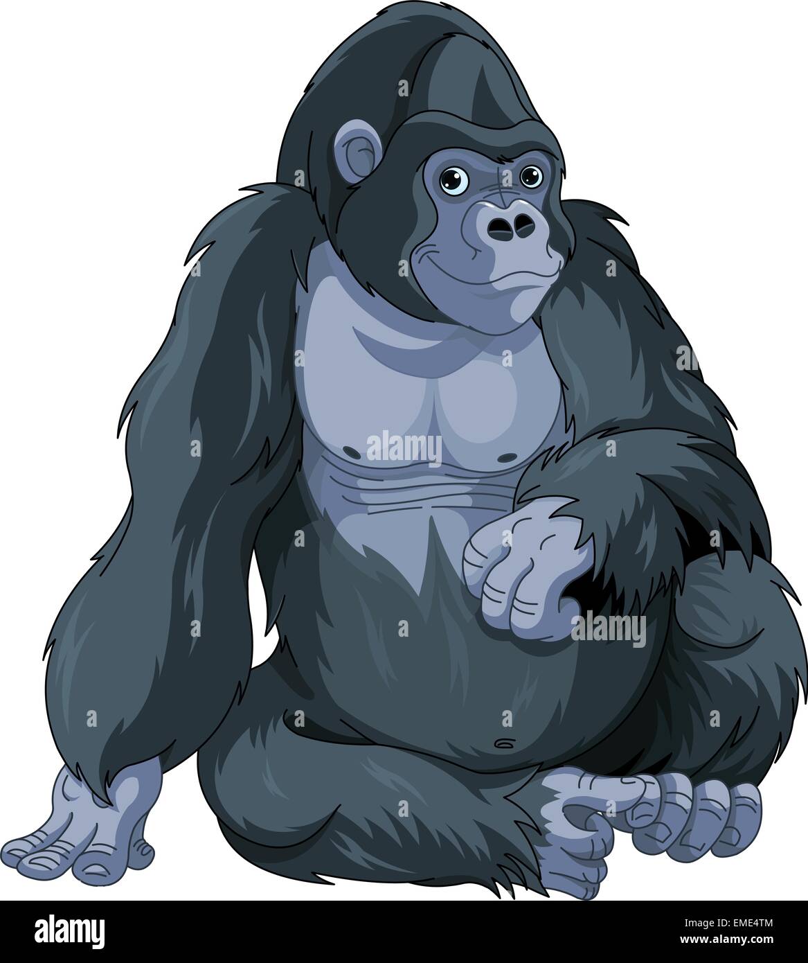 Gorille assis Illustration de Vecteur