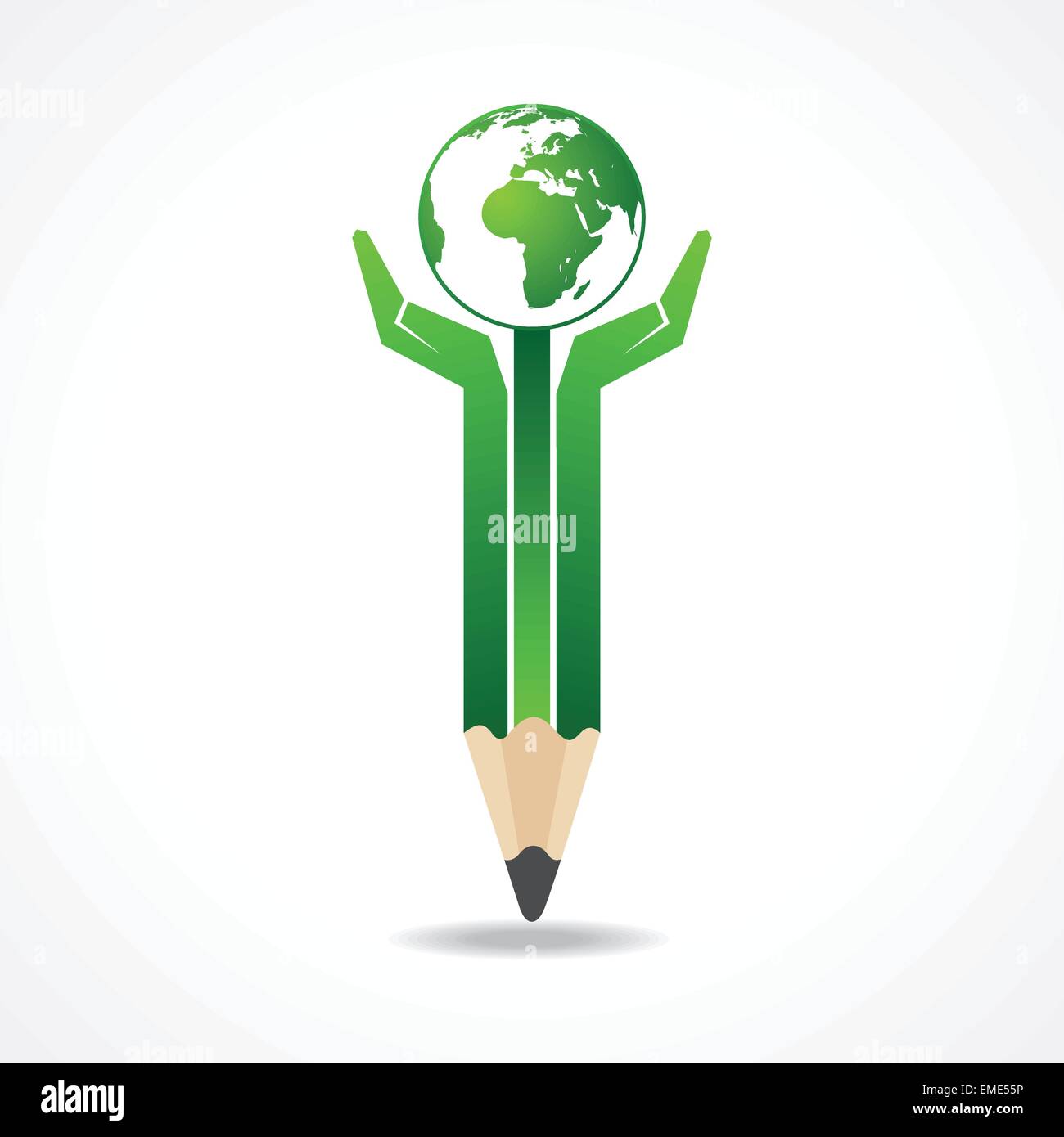 Sauver la Terre concept avec mains crayon vecteur stock Illustration de Vecteur