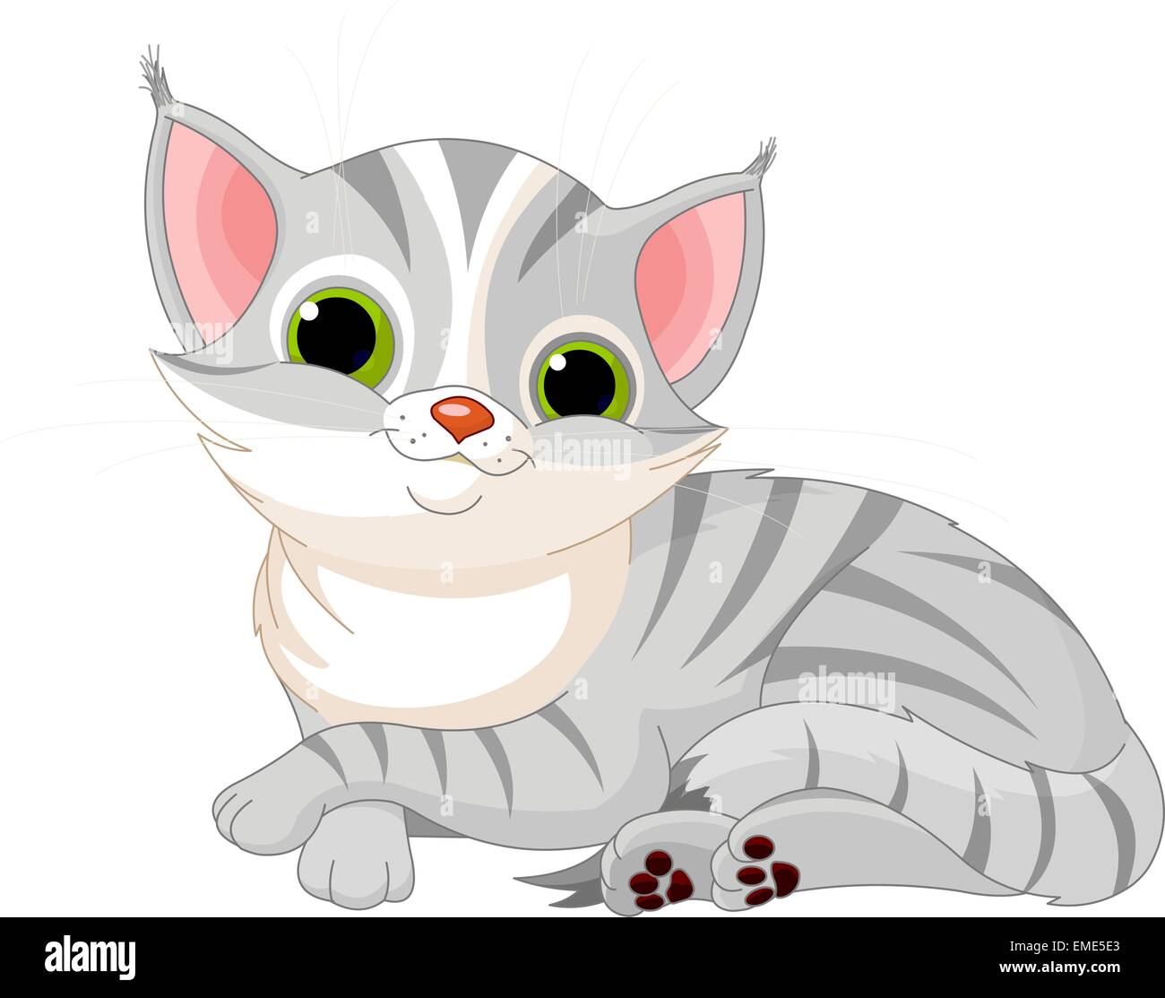 Joli chat gris Illustration de Vecteur