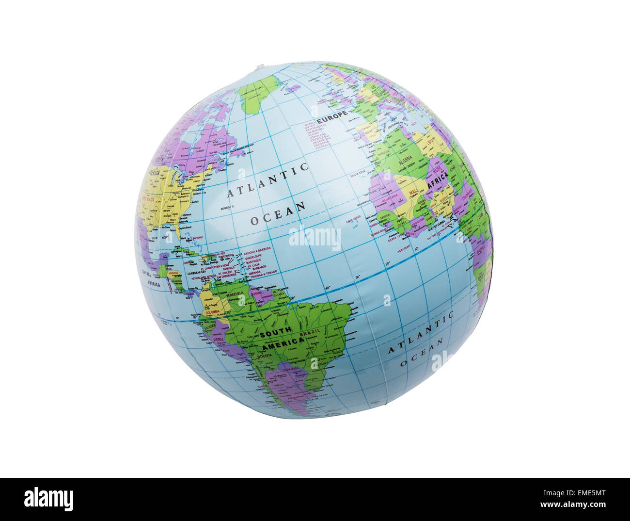 La terre en plastique gonflés toy montrant Amérique du Nord Banque D'Images