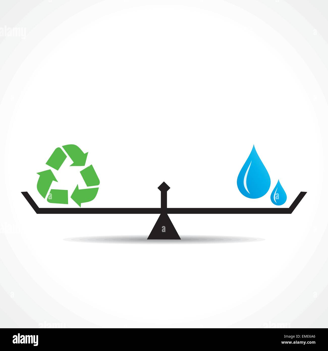 Symbole de recyclage et les deux sont égaux , passez au vert et économiser la terre concept vector Illustration de Vecteur