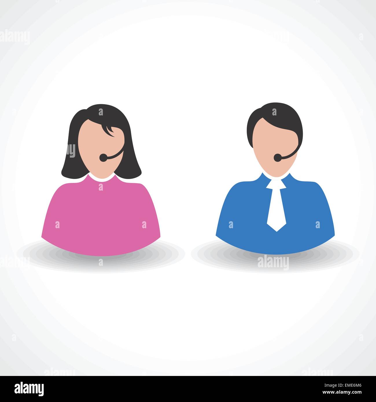 Homme ou femme travailleur call center concept vector Illustration de Vecteur