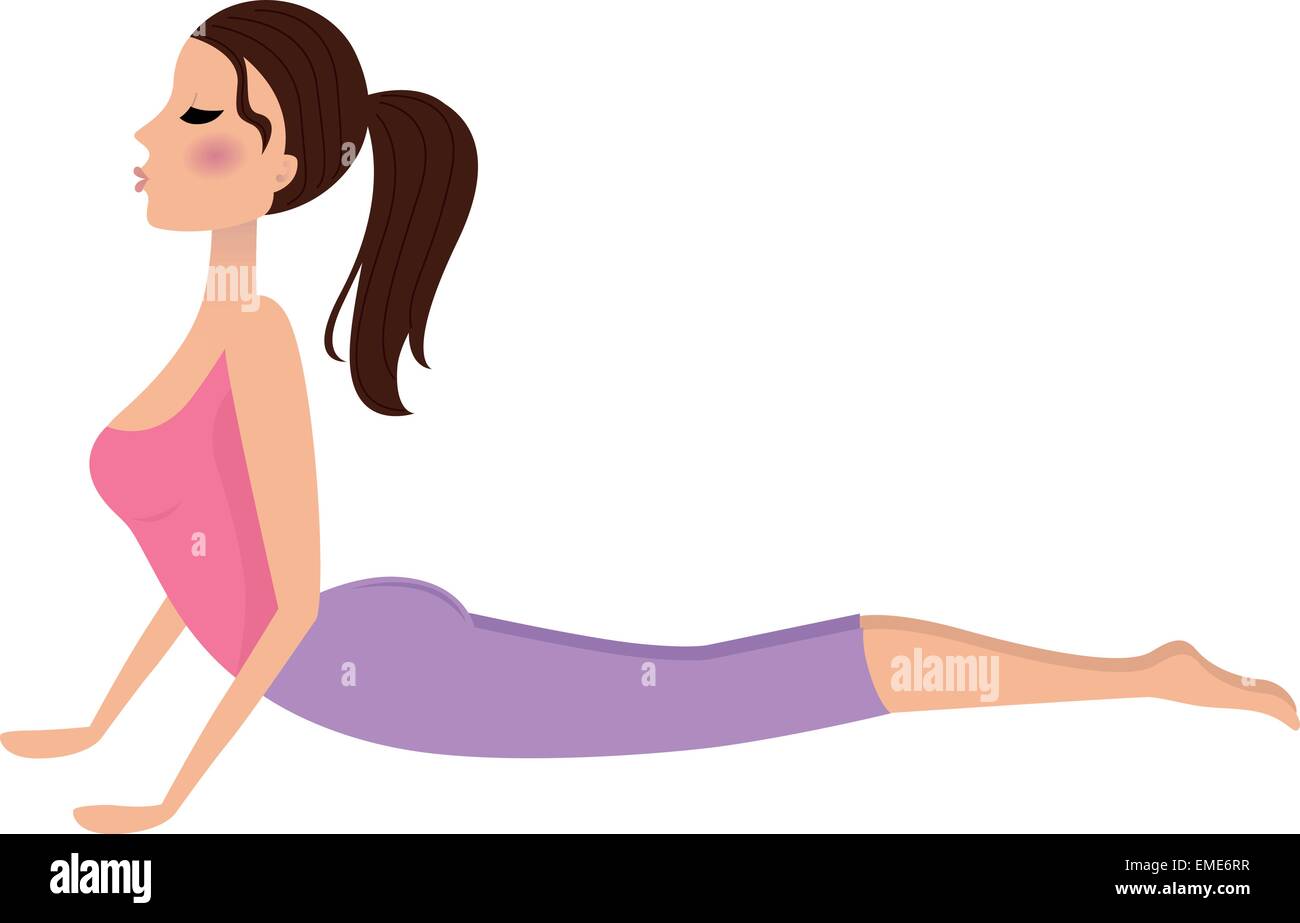 Jeune fille faisant du yoga exercice isolated on white Illustration de Vecteur
